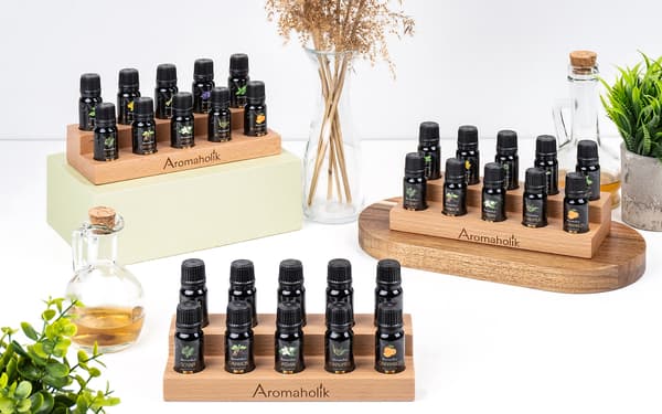 Ställ för eteriska oljor 10x10ml i trä | Display