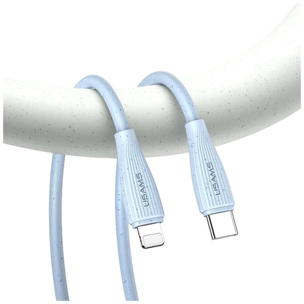 USAMS Green Series SJ717 30W USB-C - Lightning-kaapeli, 1m, musta