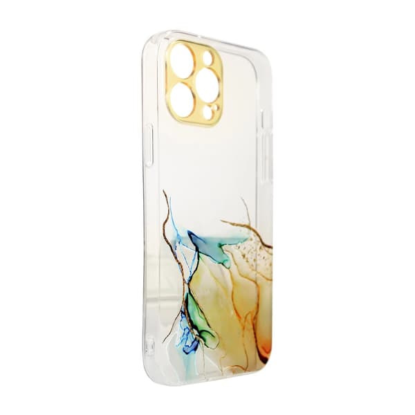 Marble Case-skal till iPhone 12 Pro Max gelskydd marmor orange