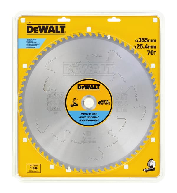 DEWALT SAVKLING TIL RUSTFRIT STÅL 355x25,4mmx70z