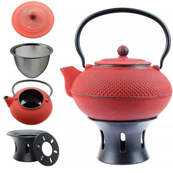 1,5L STØBEJERNSKEDEL TEMPERATURVARMER + TEINFUSER