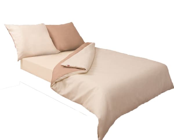 Satin Bäddset 160x200 DUBBELT ANSIKTE Krämbeige