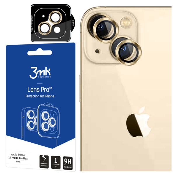 Apple iPhone 14 Plus - 3mk linssinsuoja Pro kulta