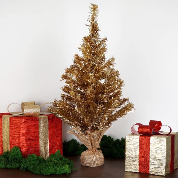 Kunstig juletræ guld 60 cm