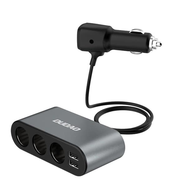 Dudao Biloplader 2x USB / 3x Cigarettænderstik Splitter Sort (R1Pro Sort)