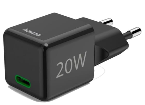 HAMA Super Mini Power Delivery Quickcharge USB-C 20W Sort Vægoplader