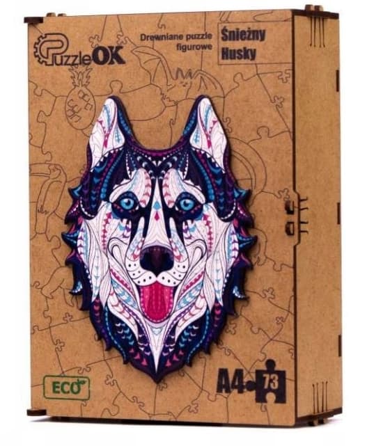 TRÄPUSSEL HUSKY SNÖHUND PUSSEL PuA4-00714