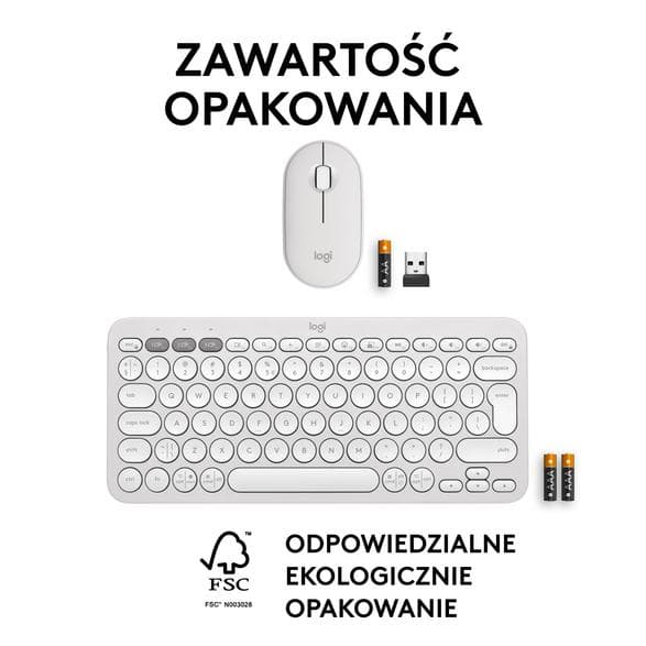 LOGITECH Pebble 2 Combo Tangentbord + Mus Vit 920-012240