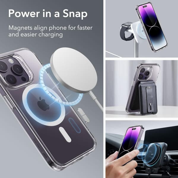 FODRAL TILL APPLE IPHONE 14 PRO MAX TRANSPARENT MAGNETISK BAKSIDA MAGSAFE