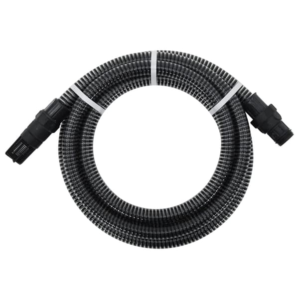 vidaXL sugeslange med messingkoblinger sort 1" 4 m PVC