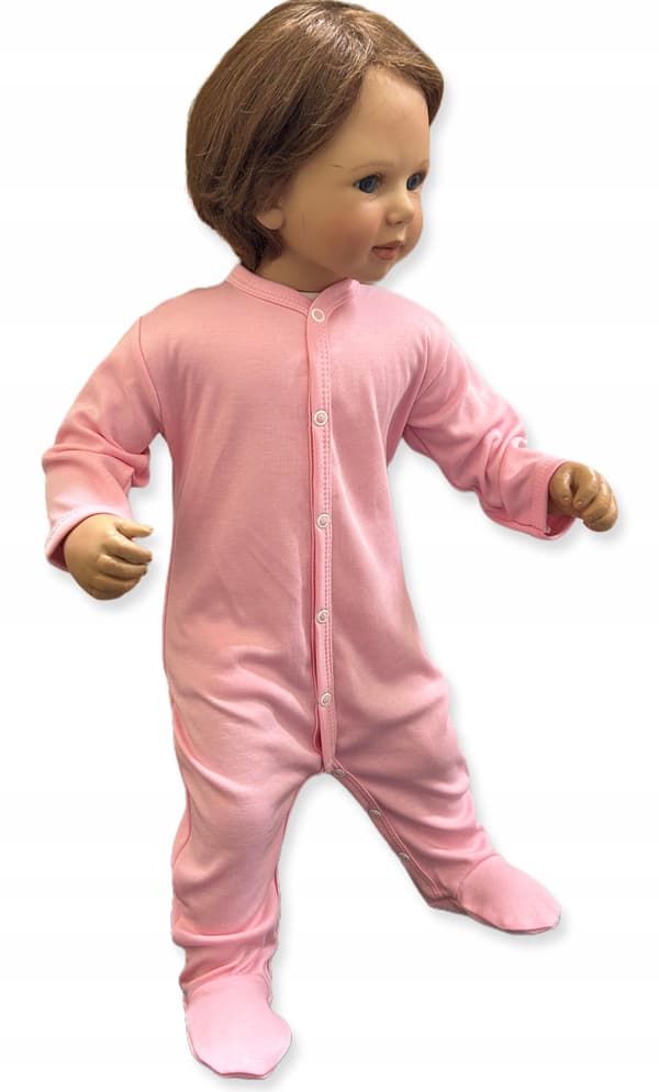 Spädbarnsbody med knappar 80 enfärgad rosa