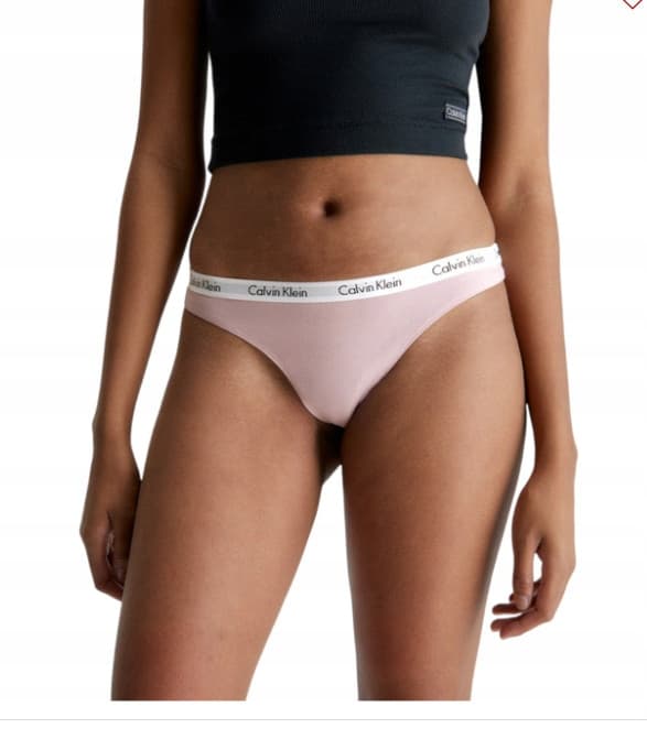 Calvin Klein dam rosa logotyp stringtrosor S Tia