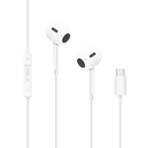 Tech-Protect Ultraboost Core G2 USB-C-hörlurar – vita