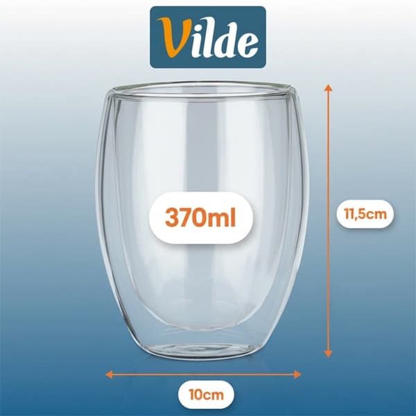 TERMOGLAS 2 stk. 370 ml DOBBELTVÆGGET TIL KAFFE OG TE 139820