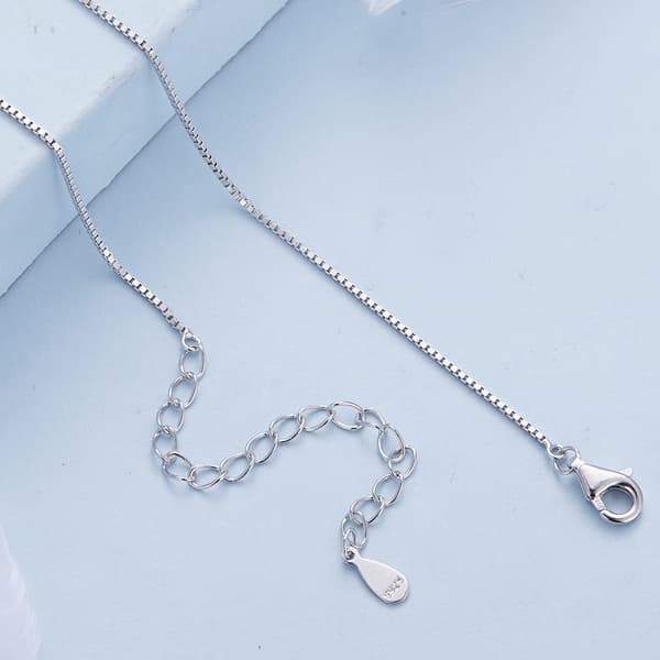N076 Hjärta Orm Kristall Silver Justerbart Halsband