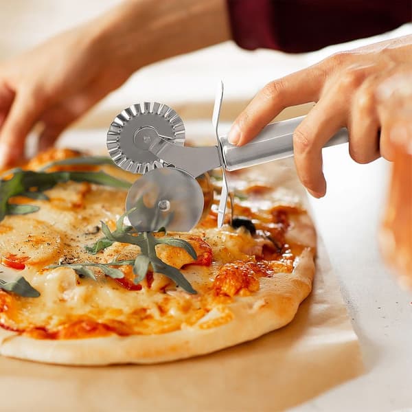 dobbelt stål pastaskærer til dej og pasta 4 cm