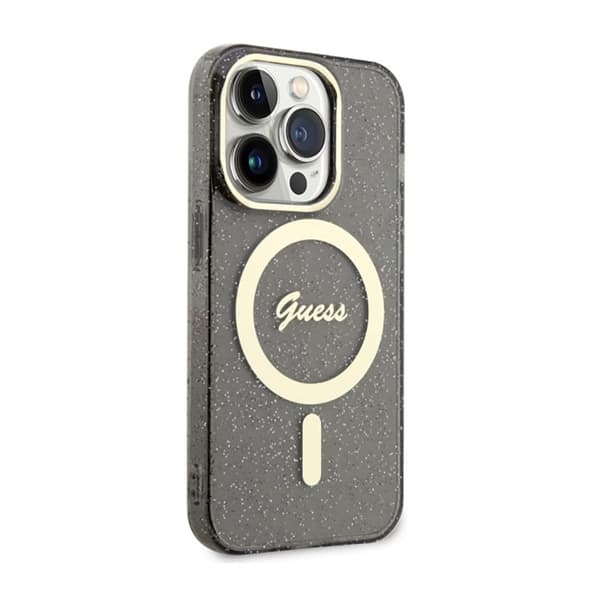 Guess Glitter Gold MagSafe - iPhone 14 Pro Max cover (sort)
