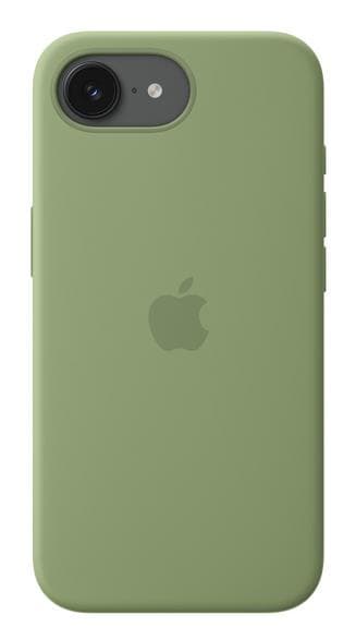 APPLEn silikonikuori MagSafella iPhone 17e:lle, vaalean sammaleenharmaa