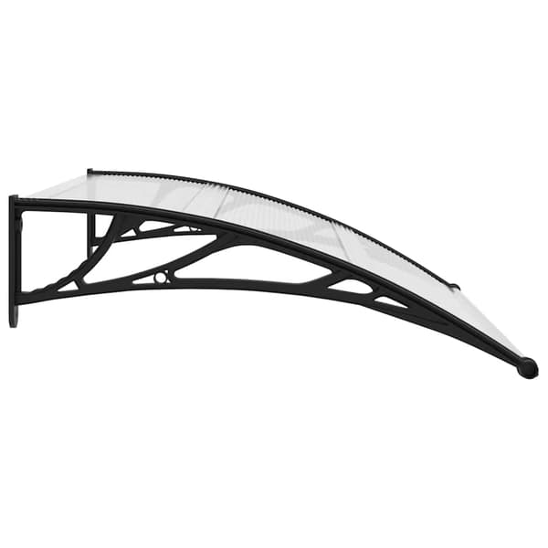 vidaXL dørmarkise sort og transparent 120 x 75 cm PC