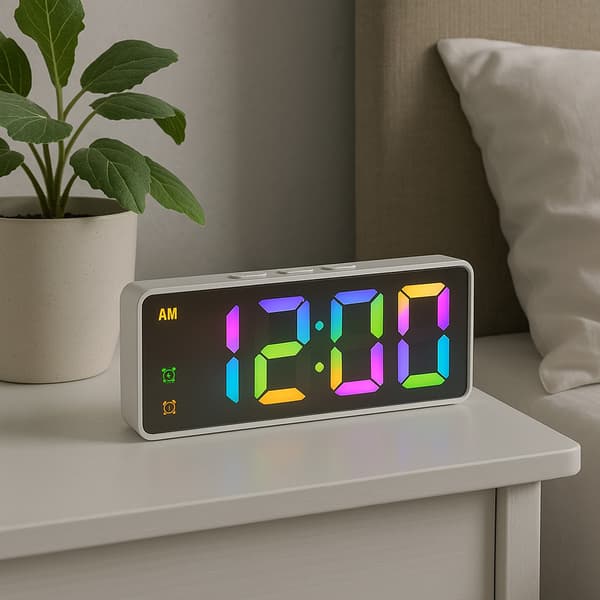 Digital RGB LED vækkeur - DAC8 - Hvid