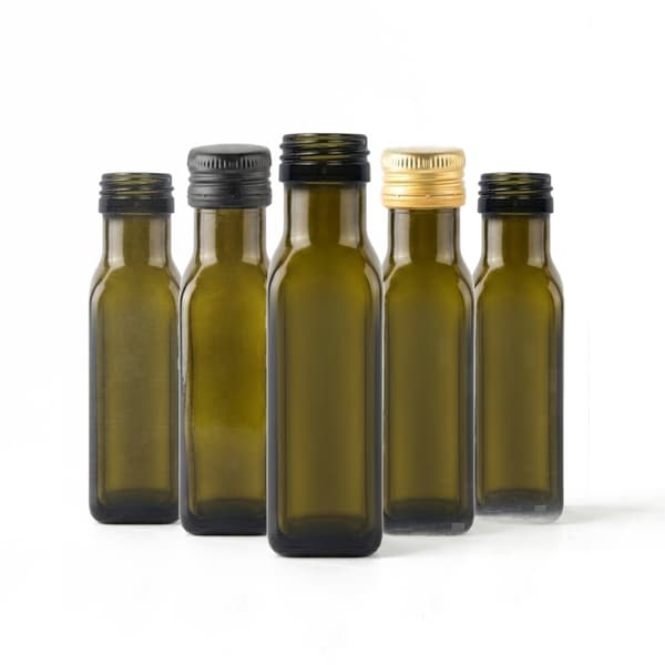5x MARASCA 100ML OLIVFLASKOR UTAN DIP FÖR OLJA, VINÄGER, OLJA, SIRAP, SÅSER