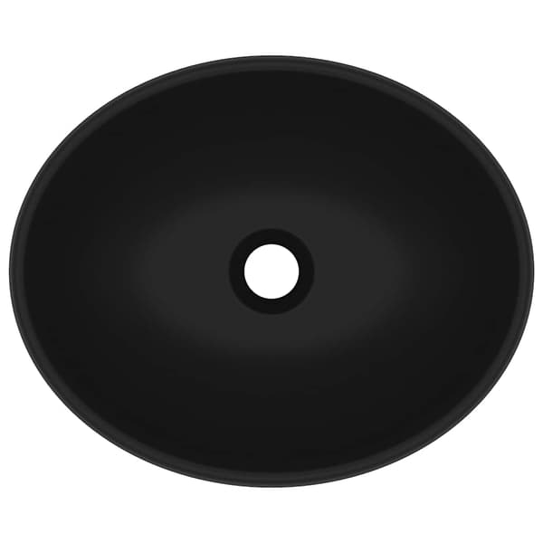 vidaXL luksus oval håndvask mat sort 40x33 cm keramik