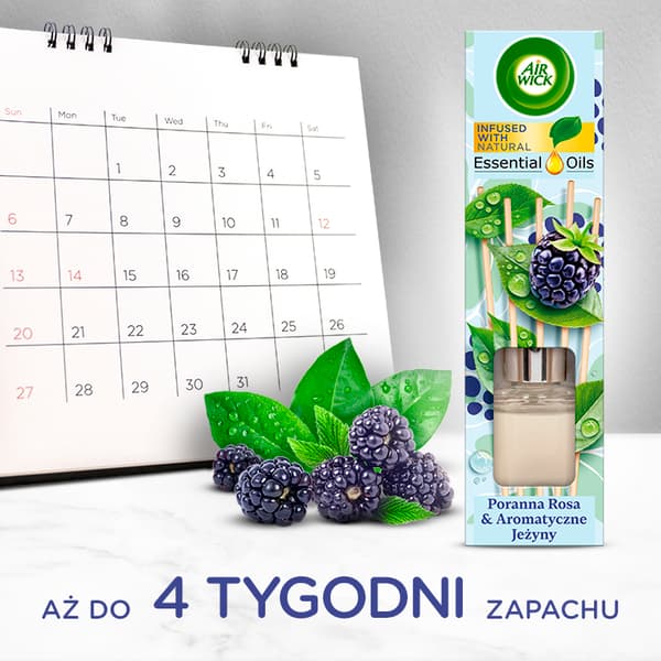 010622 Air Wick Duftende Pinde Morgendug & Aromatiske Brombær 40ml