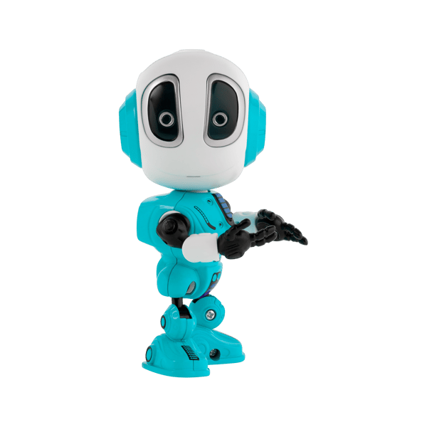 Robot VOICE BLUE talar upprepar lyser Rebel