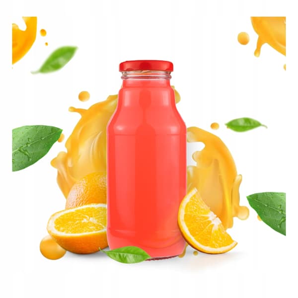 KUBUŚ flaska för juice, sirap, vatten 330 ml + LOCK Glasflaskor