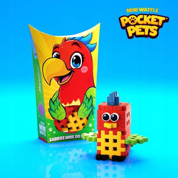 Marioinex Mini Waffle POCKET PETS - PAPEGØJE sæt