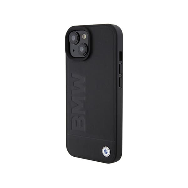 BMW Læder Hot Stamp MagSafe - iPhone 15 Etui (Sort)