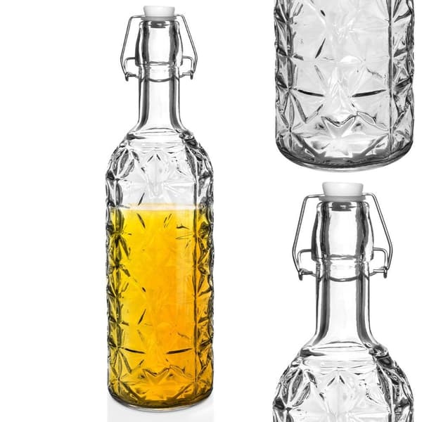 Glasflaske med klips 750 ml