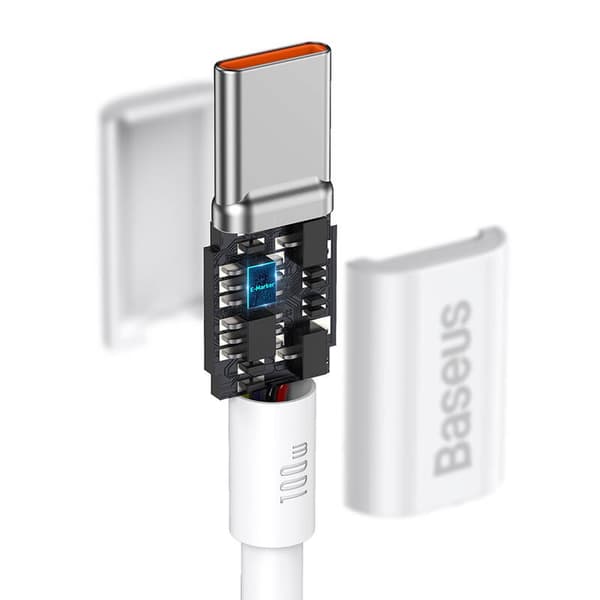 Baseus Superior Series USB-C til USB-C kabel, 100W, 2m (hvid)