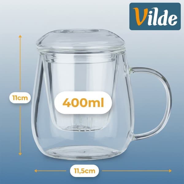 GLASKOP 400ml MED INFUSER OG LÅG 139816