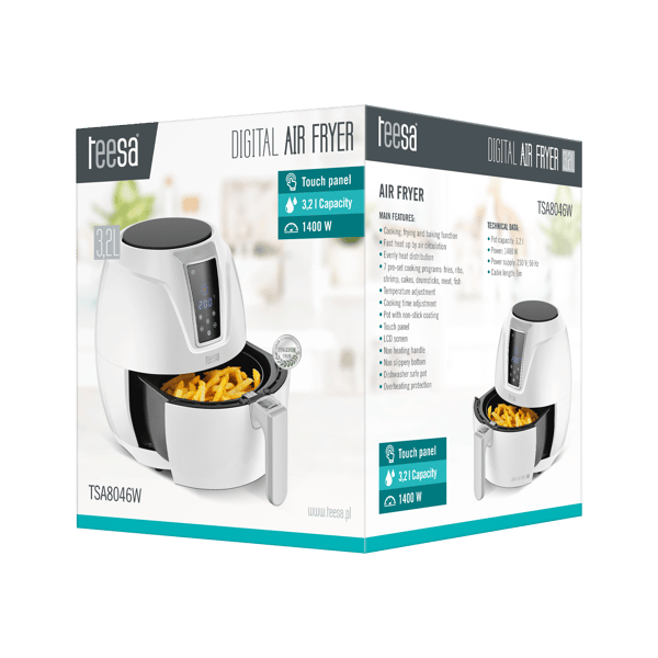 Teesa luftfritter beztlustløs 3,2L 1400W LCD-display