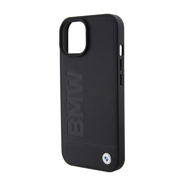 BMW Læder Hot Stamp MagSafe - iPhone 15 Plus Etui (Sort)