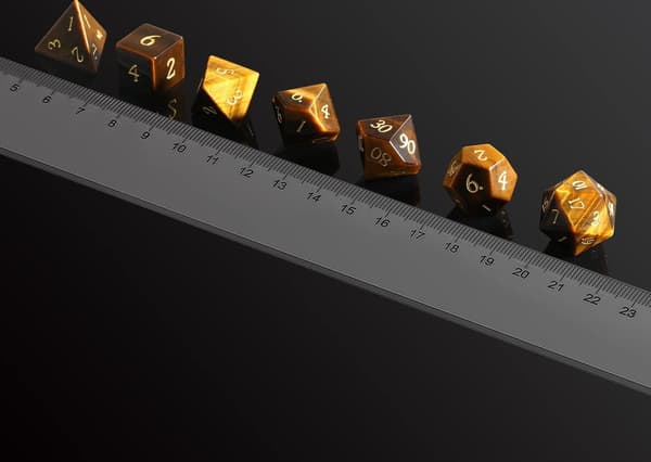 Tiger's Eye RPG terningsæt med 7 krystalterninger