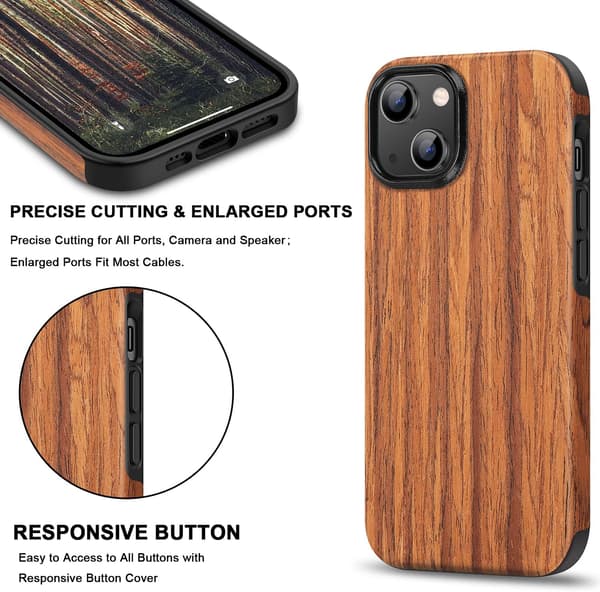 ETUI TIL APPLE IPHONE 14 PLUS ELEGANT TRÆ + HÆRDET GLAS