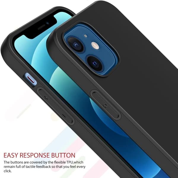 COVER TIL APPLE IPHONE 12/12 PRO SILIKONE SORT ENSFIT