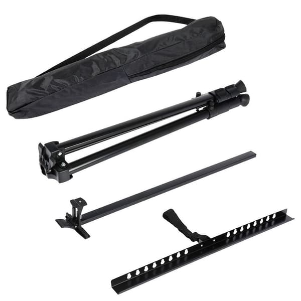 Malerstaffeli med taske metal sort foldbar 162 cm