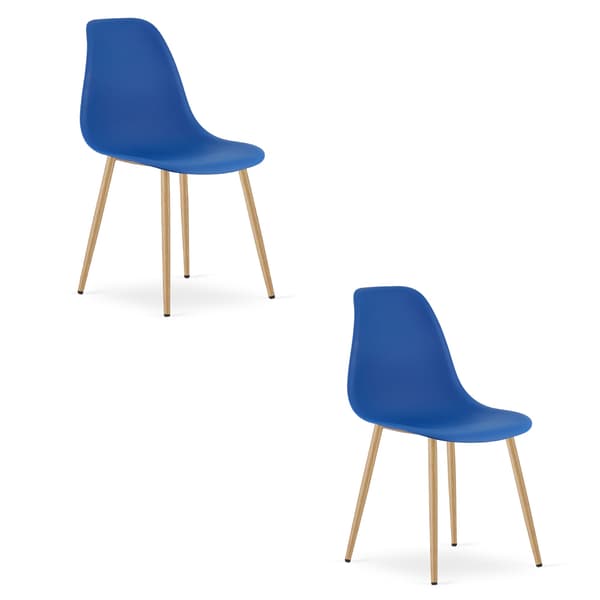 WAT stol blå / naturlige ben x 2