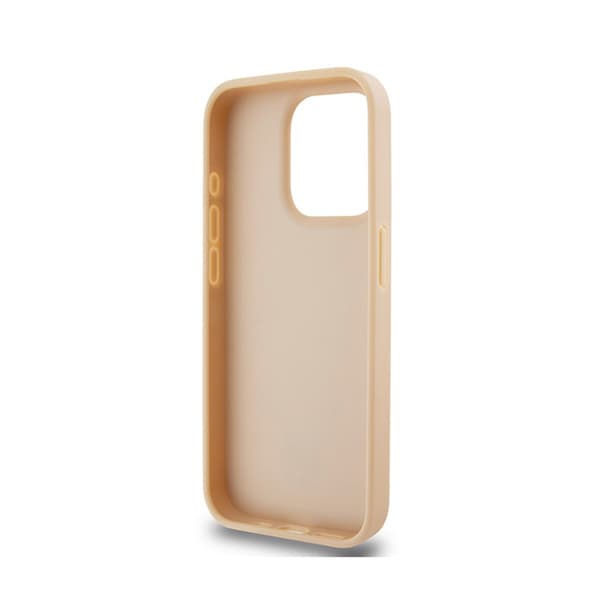 DKNY Læder Ternet Mono Mønster & Trykte Striber - iPhone 15 Pro Etui (Pink)