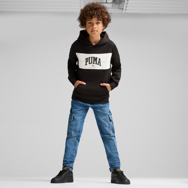 Drengehættetrøje Puma SQUAD FL sort 68277501 størrelse 176