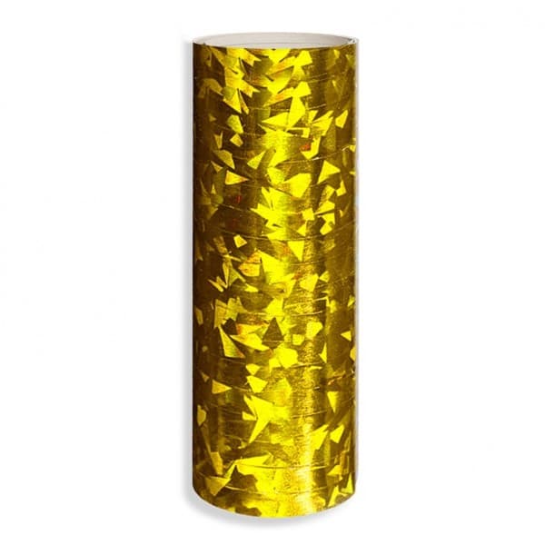 Holografiska serpentiner, guld, 3,8 m, 18 st.