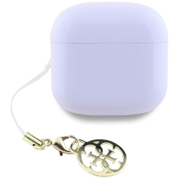 Guess Glossy Effect Printed Classic Logo & Charm Lavendelfärgade TWS Hörlurar