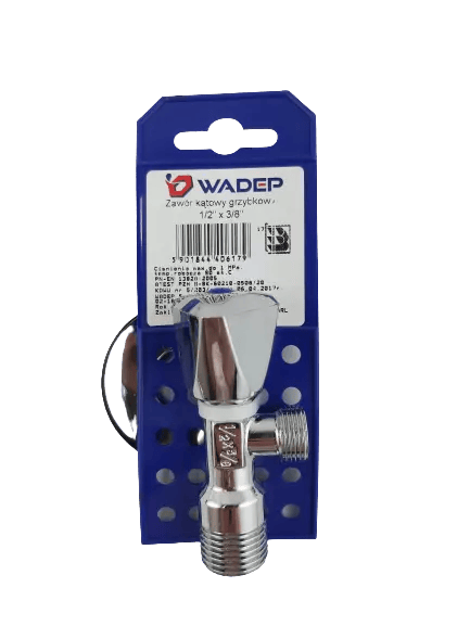 WADEP VINKELSVAMPVENTIL MED ROSETT 1/2X3/8''