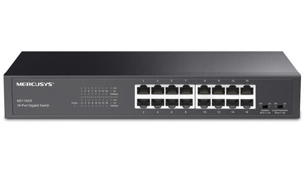Mercusys MS116GS netværksswitch, 16 Gigabit-porte