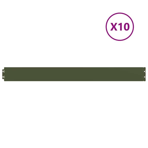vidaXL græskant 10 stk. olivengrøn 10x103 cm