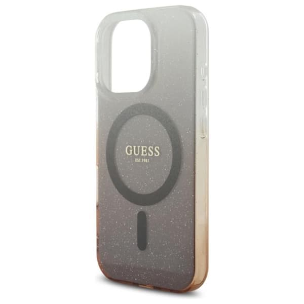 Guess IML Glitter Gradient MagSafe - iPhone 16 Pro -kotelo (ruskea)