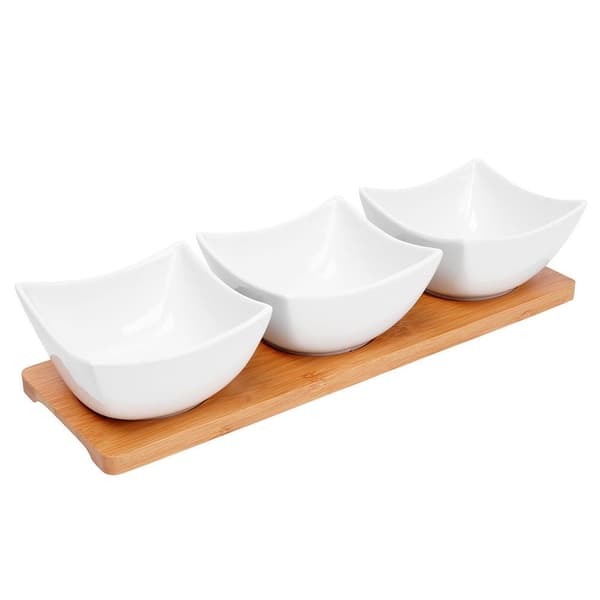 Porcelænskåle til snacks hvide 30 cm 4 stk.